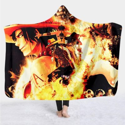 Portgas D. Ace Wearable Hooded Blanket