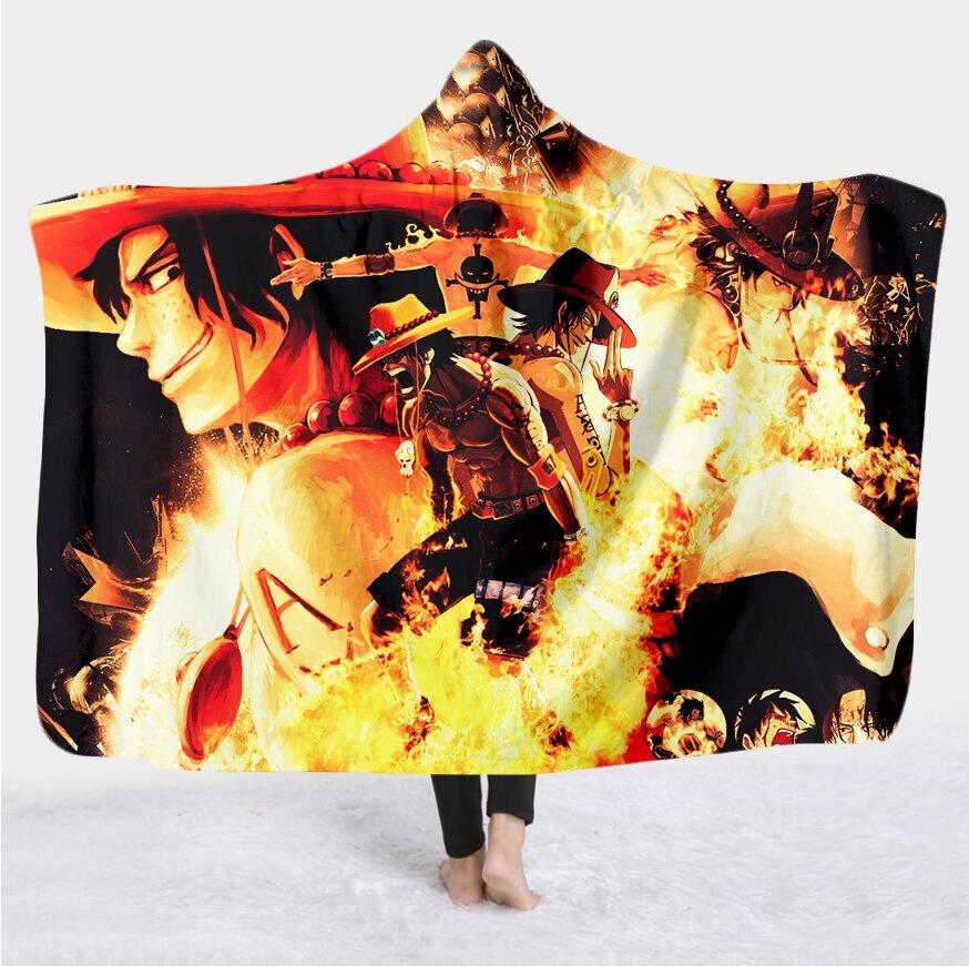 Portgas D. Ace Wearable Hooded Blanket