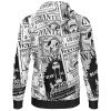 Straw Hat Wanted Pattern One Piece Lightweight Hoodie BACK mockup - One Piece EU Store