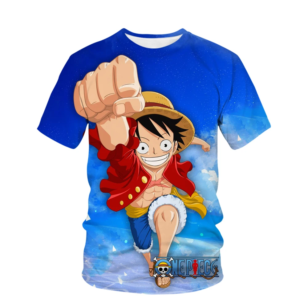 Summer New Animation One Piece Series Printed Boys and Girls Luffy 3D Fashion Fashion Style Casual 2 1 - One Piece EU Store