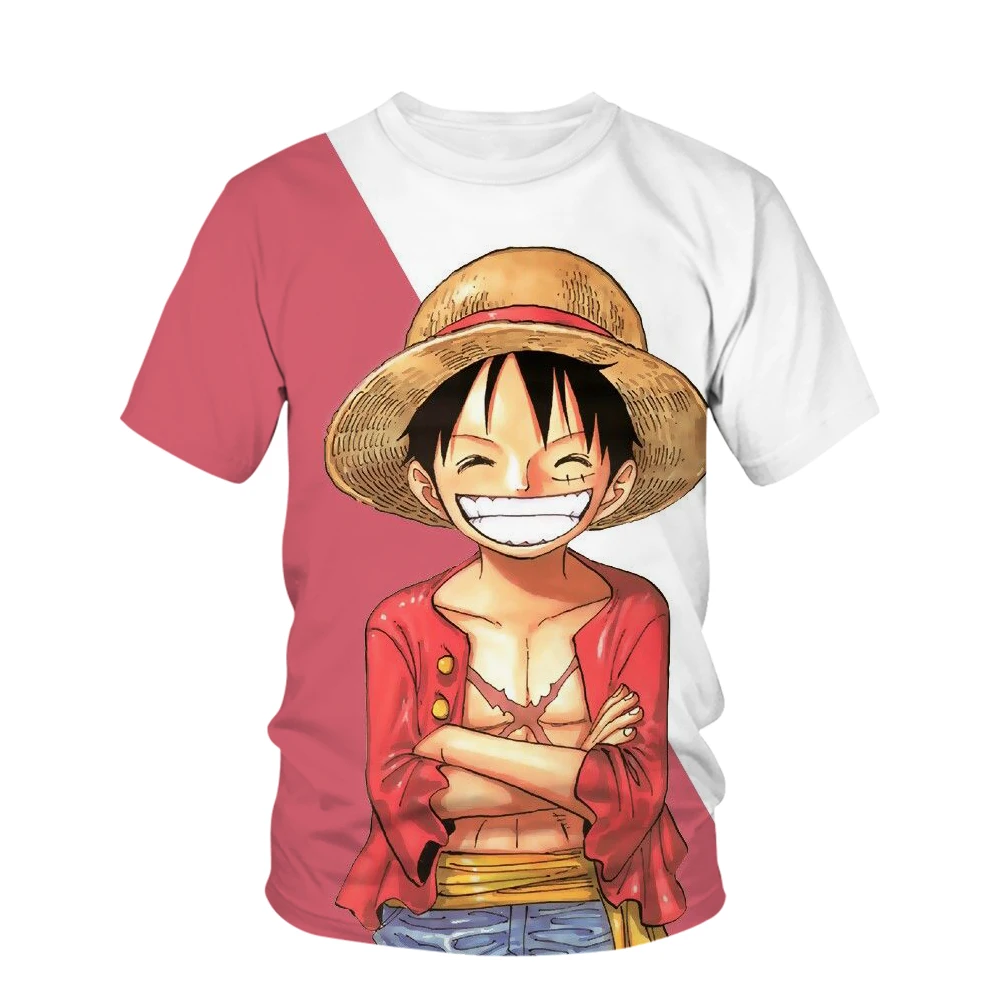 Summer New Animation One Piece Series Printed Boys and Girls Luffy 3D Fashion Fashion Style Casual 3 - One Piece EU Store
