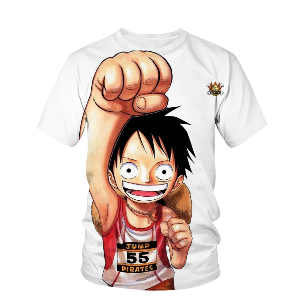 Summer New Animation One Piece Series Printed Boys and Girls Luffy 3D Fashion Fashion Style Casual 5 1 - One Piece EU Store