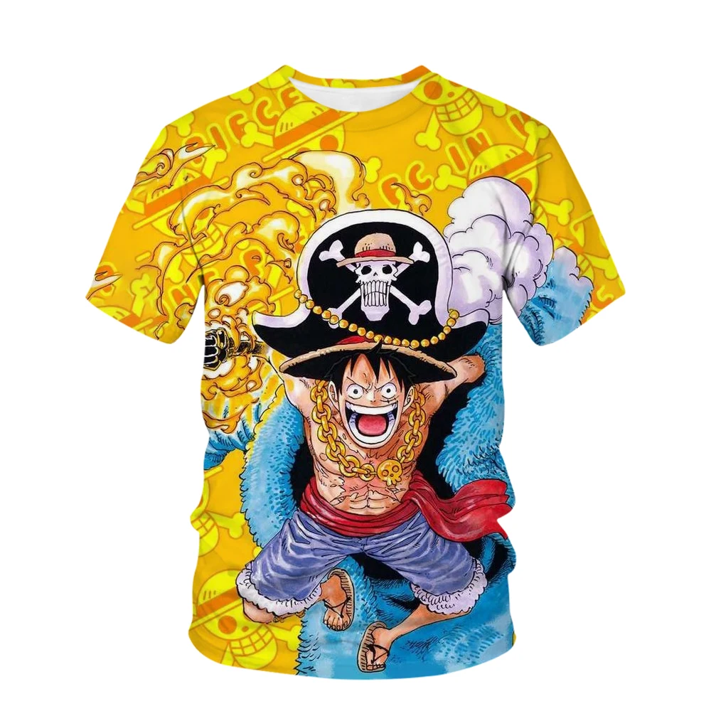 Summer New Animation One Piece Series Printed Boys and Girls Luffy 3D Fashion Fashion Style Casual 7 - One Piece EU Store