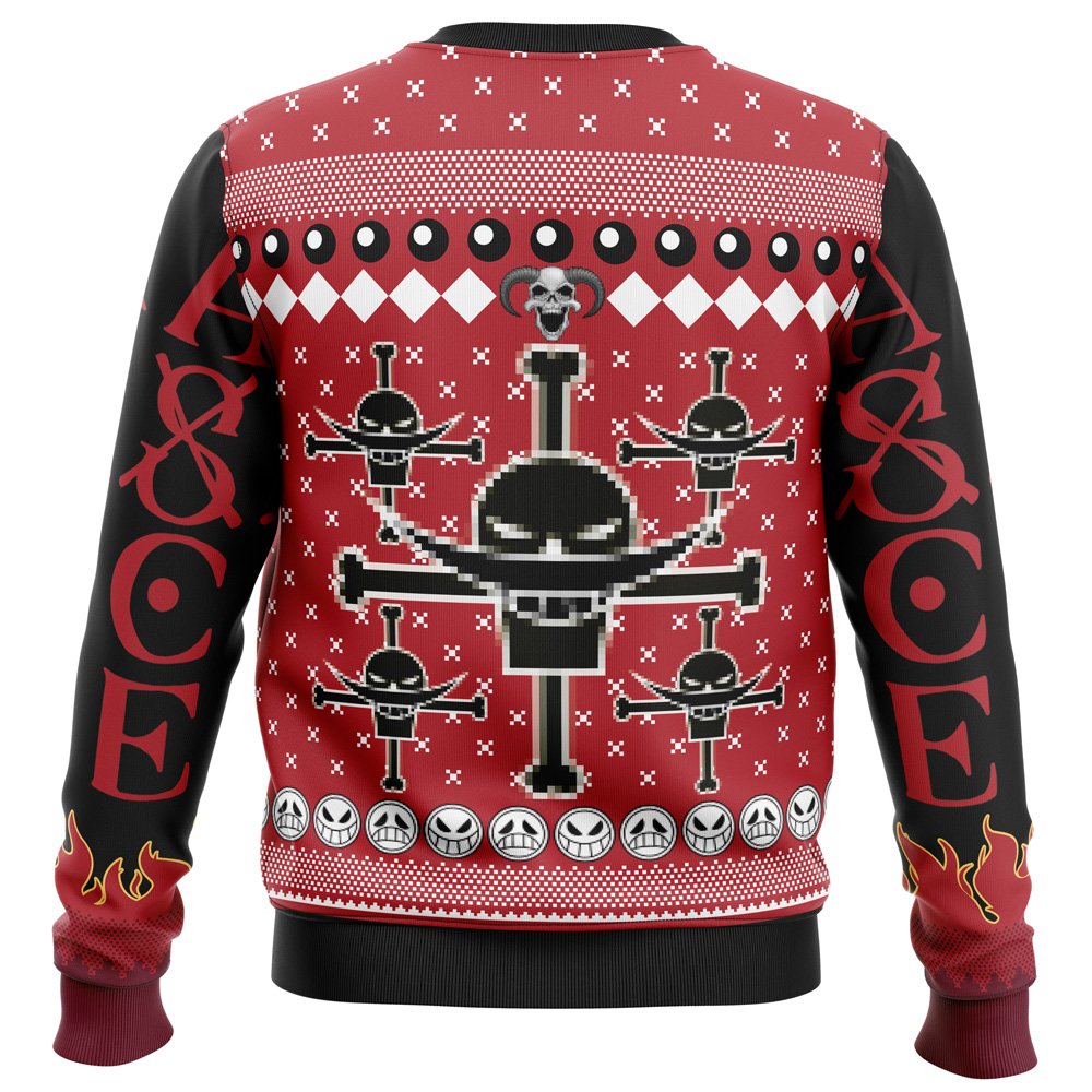 Portgas D. Ace One Piece Ugly Christmas Sweater - Image 2