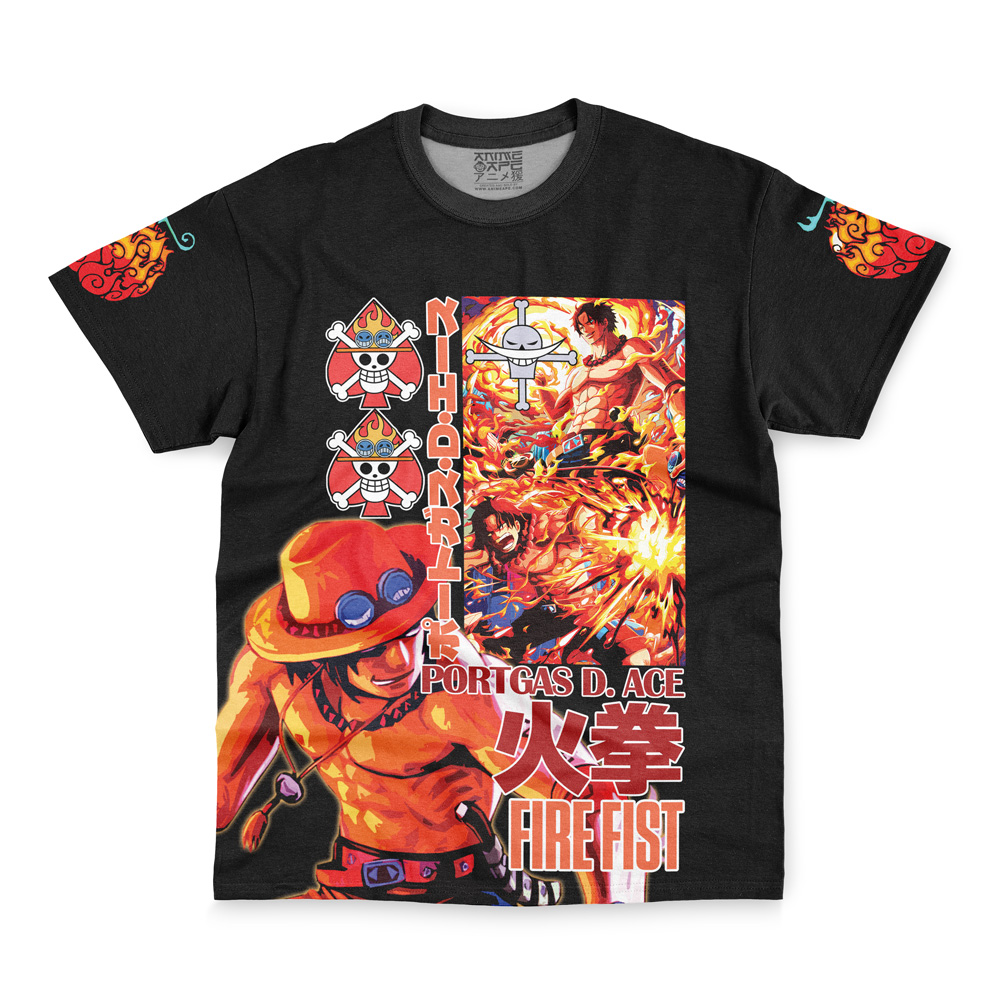 Portgas D. Ace V2 One Piece Streetwear T-Shirt - Image 2