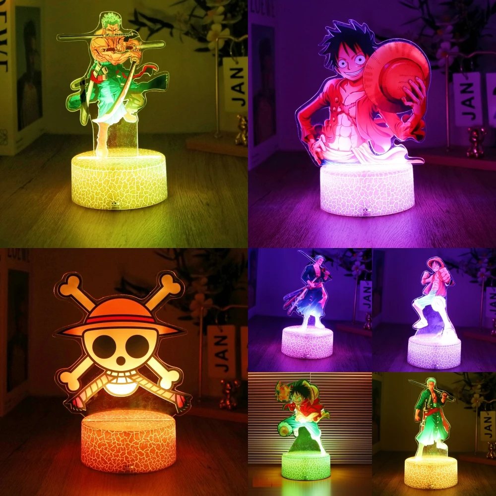 One Piece 3D Lamp PVC Collection Model Toys LED Night