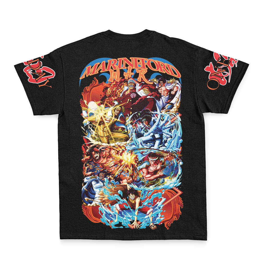 Marineford War One Piece Streetwear T-Shirt