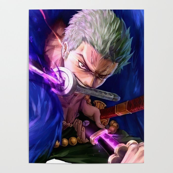 Colorful Zoro One Piece Poster